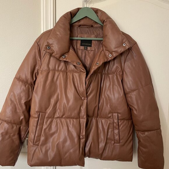 Brown Puffer Jacket - Picture 1 of 3